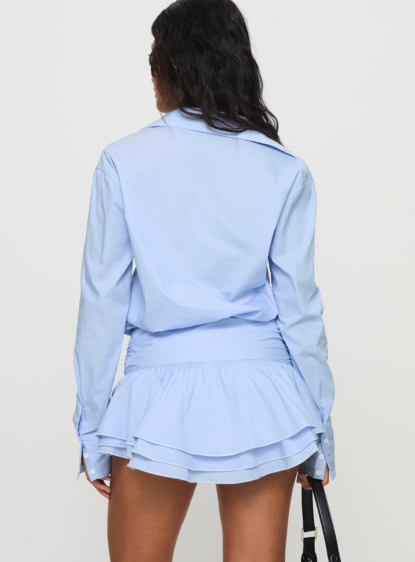 Alessia™ | Ruched Mini Shirt Dress