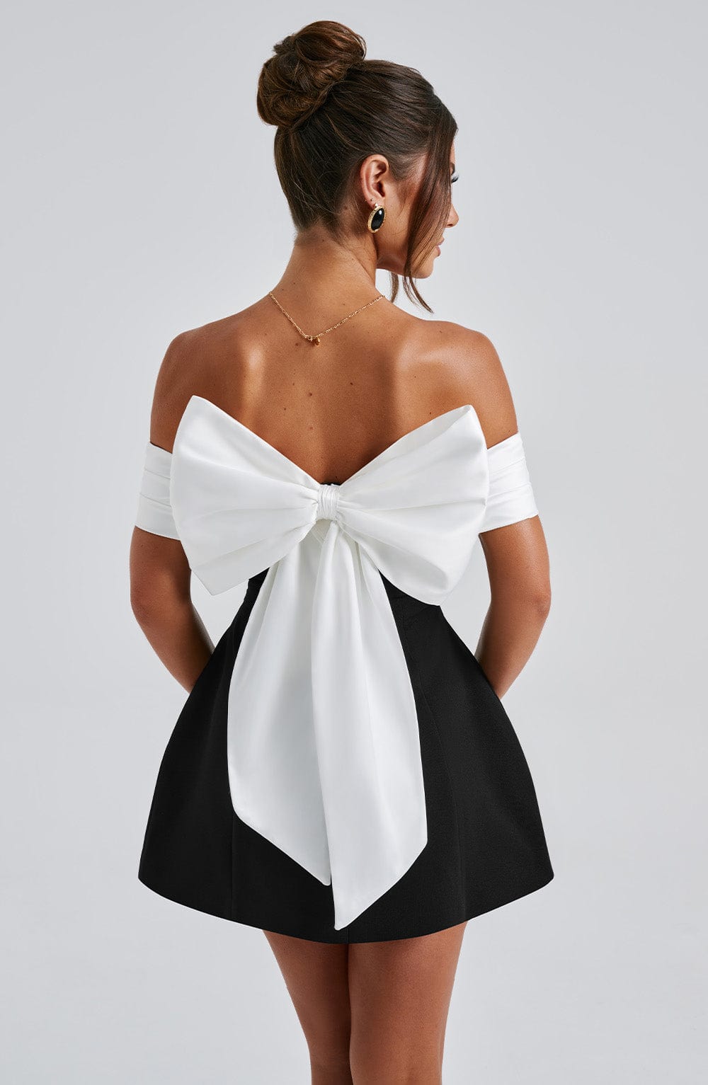 Anwen™ | Contrast Bardot Mini Dress