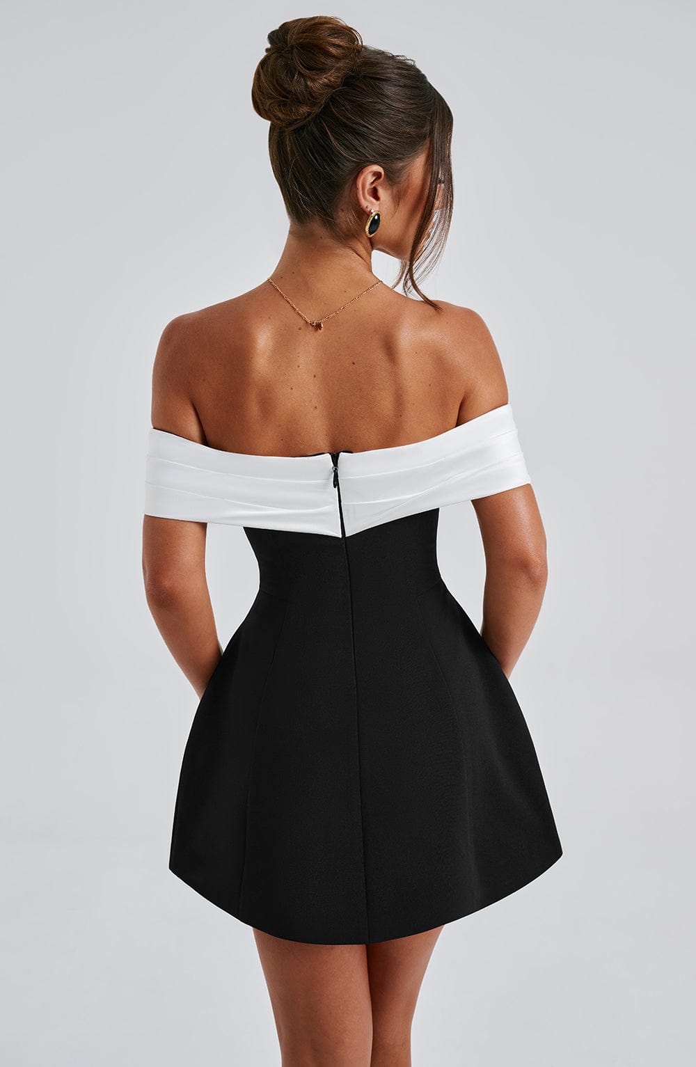 Anwen™ | Contrast Bardot Mini Dress