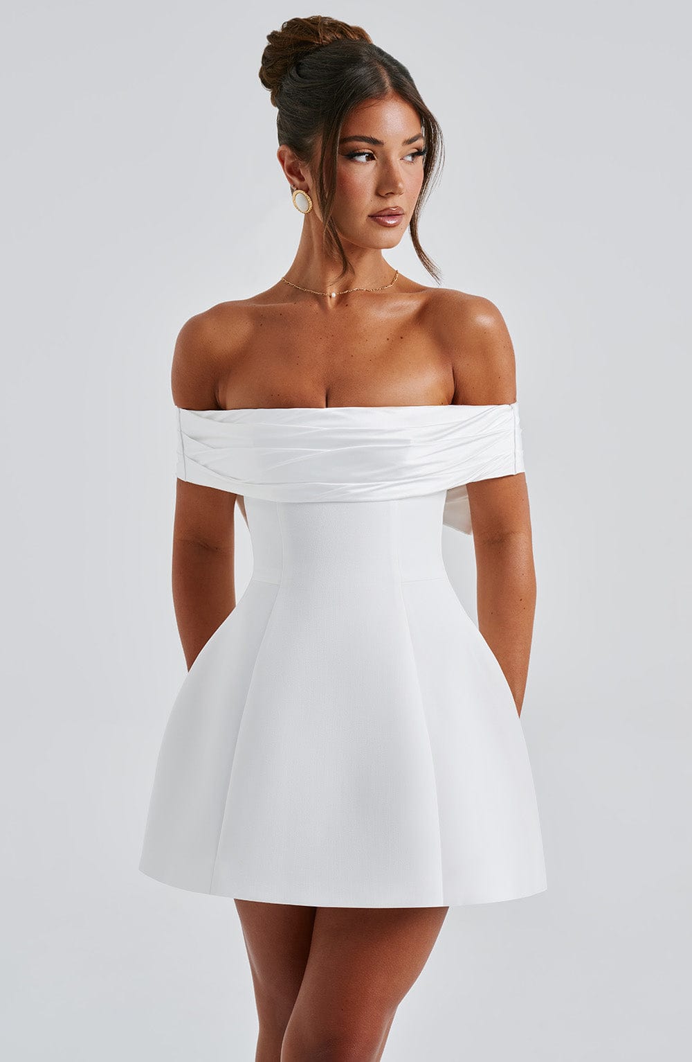 Anwen™ | Contrast Bardot Mini Dress