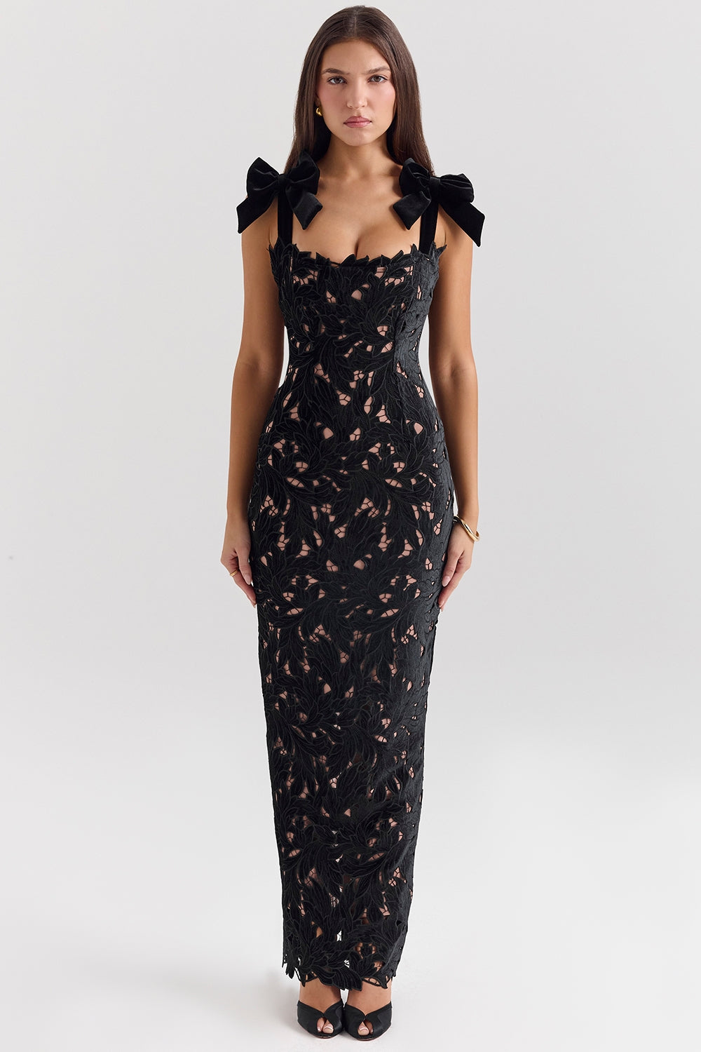 Talia™ | Velvet Lace Maxi Dress