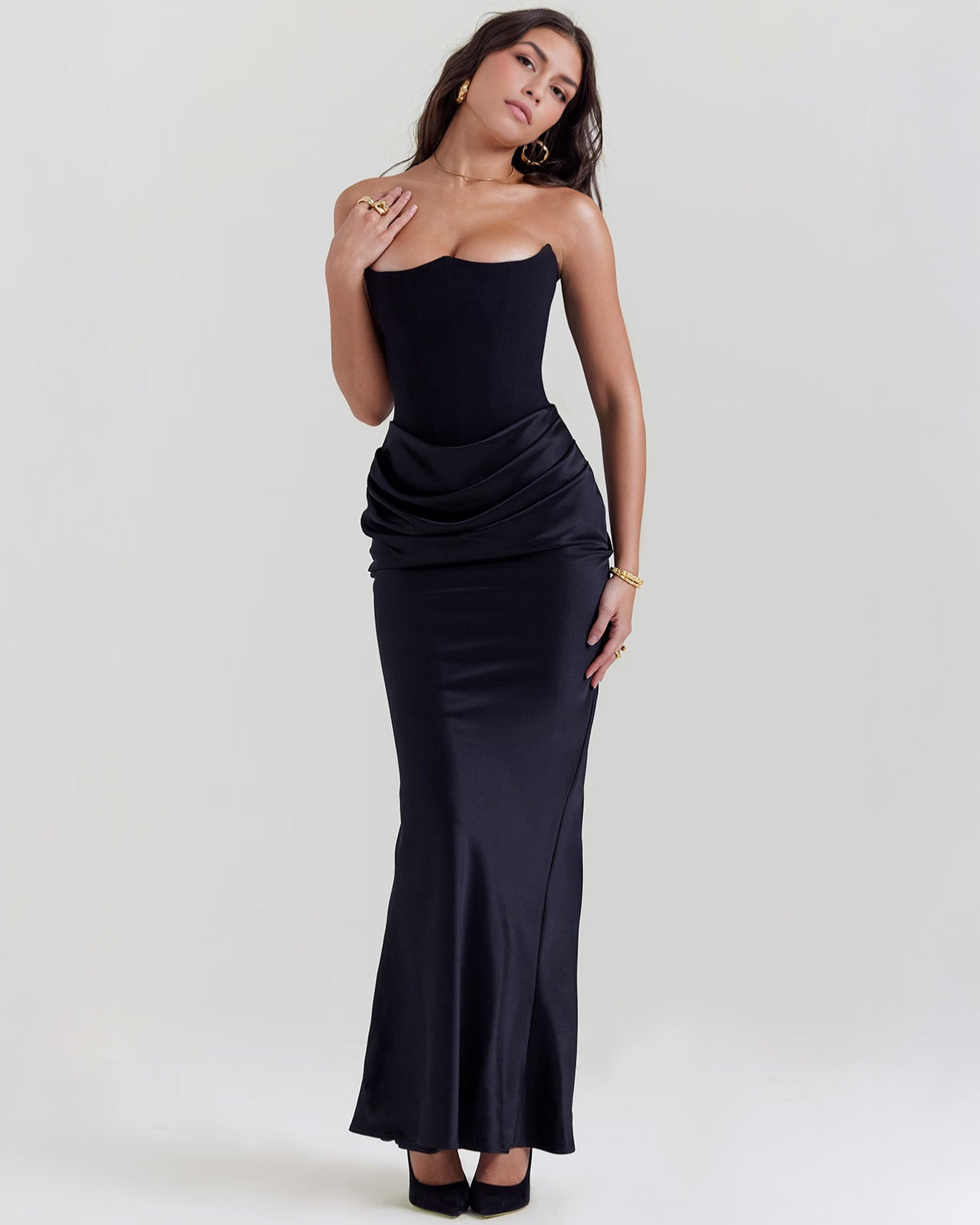 Rhea™ | Satin Maxi Dress