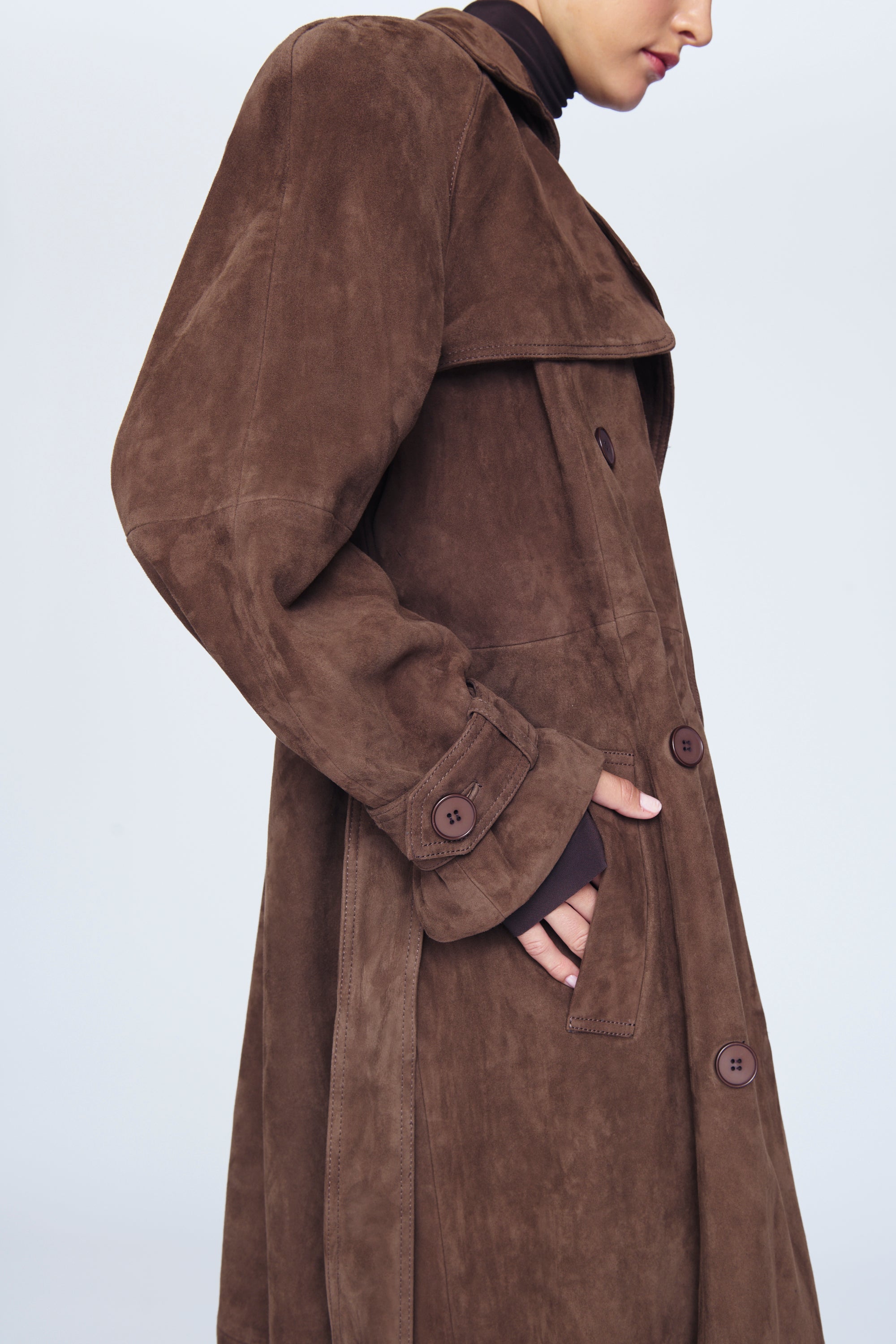 Clarinda™ | Suede Trench Coat