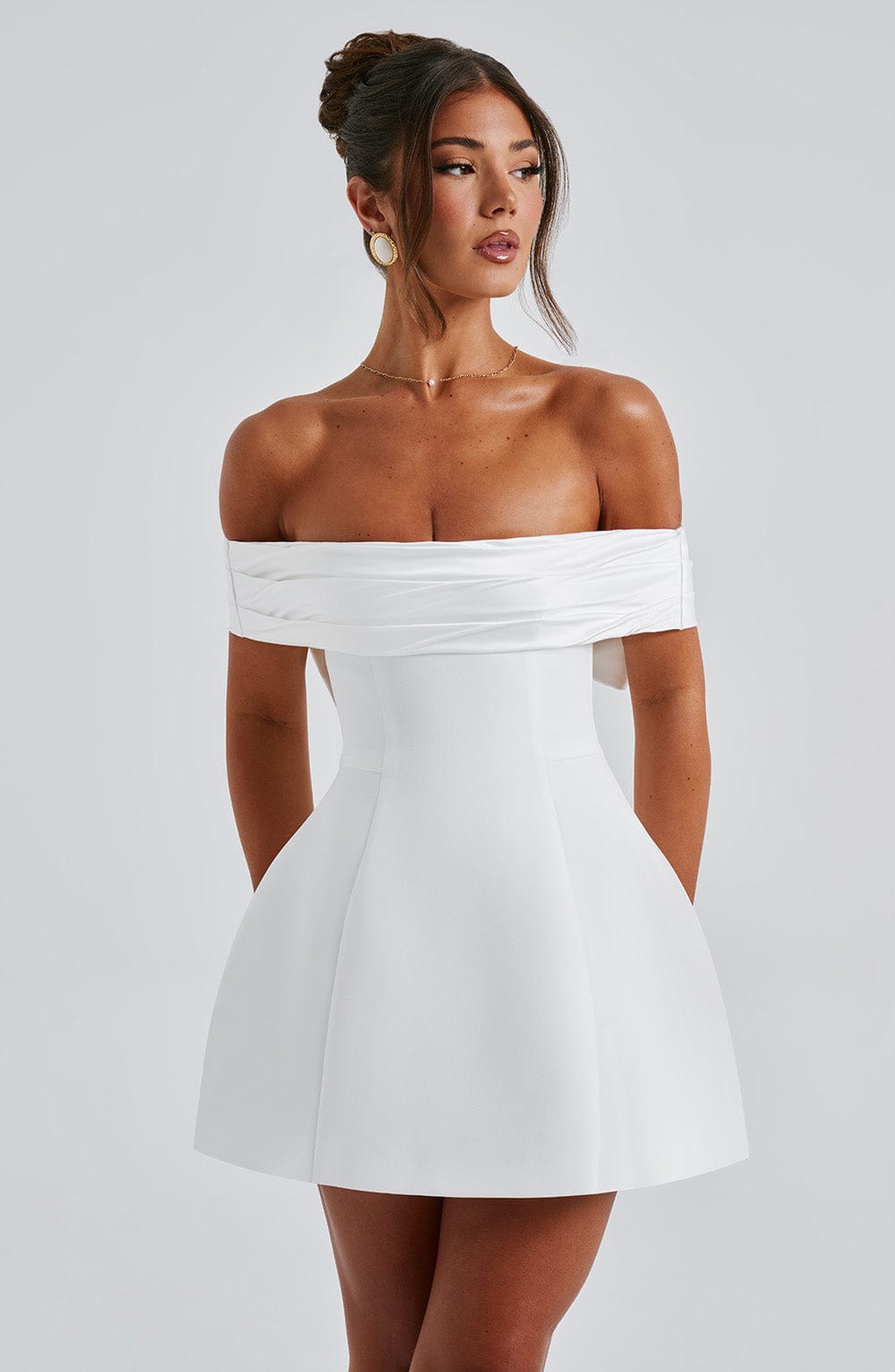 Anwen™ | Contrast Bardot Mini Dress