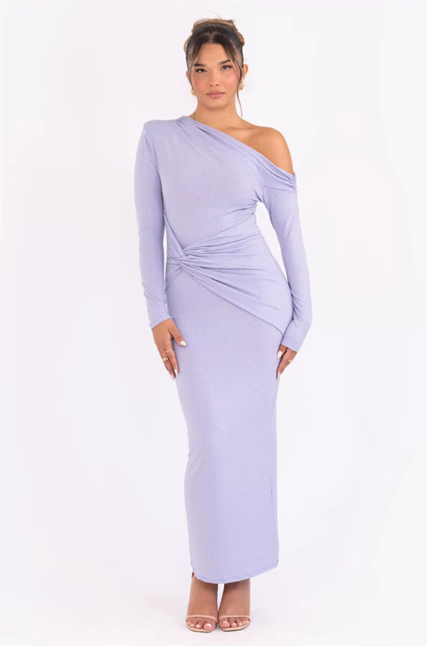 Marcella™ | Glitter One-Shoulder Maxi Dress