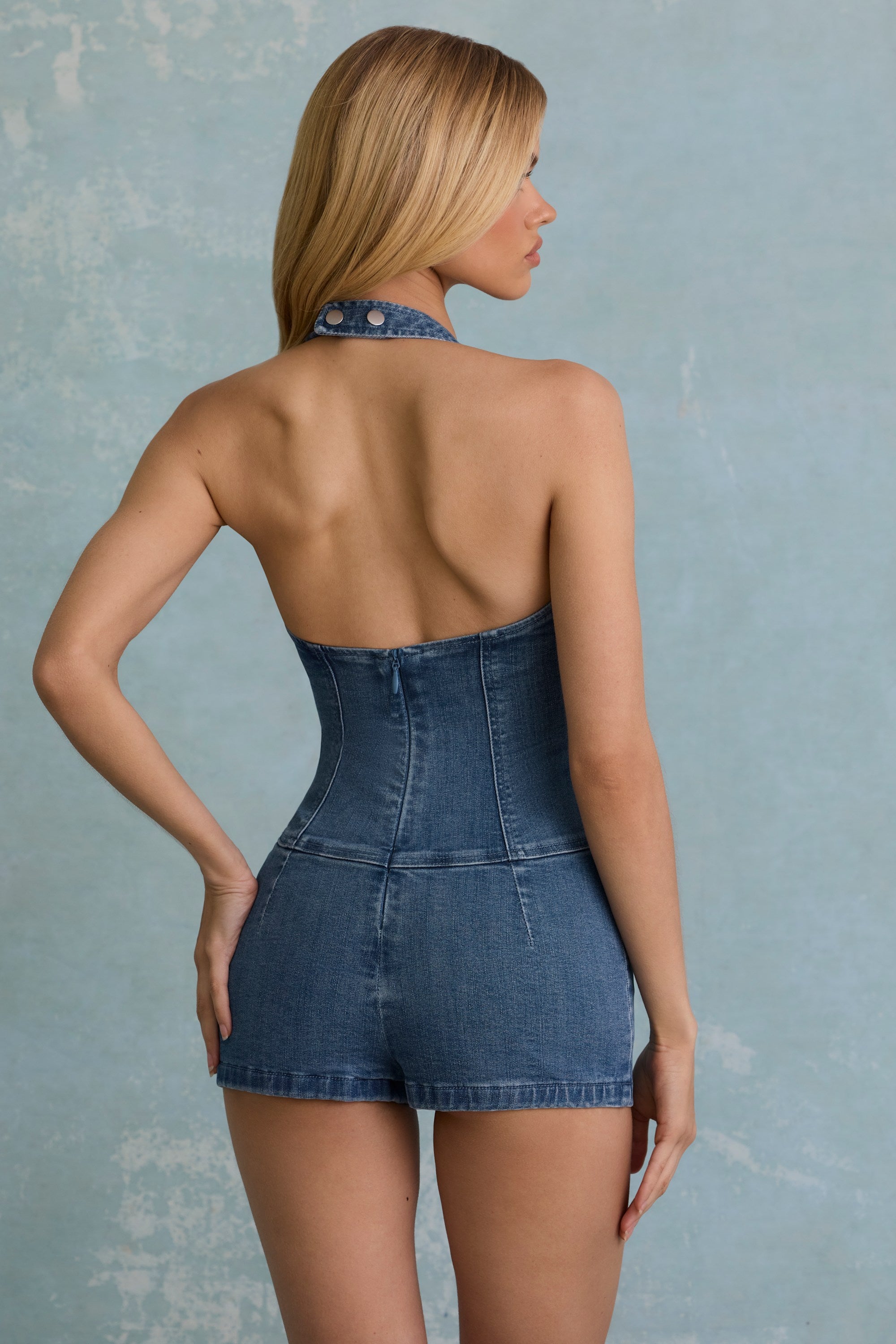 Elodie™ | Denim Lace Playsuit