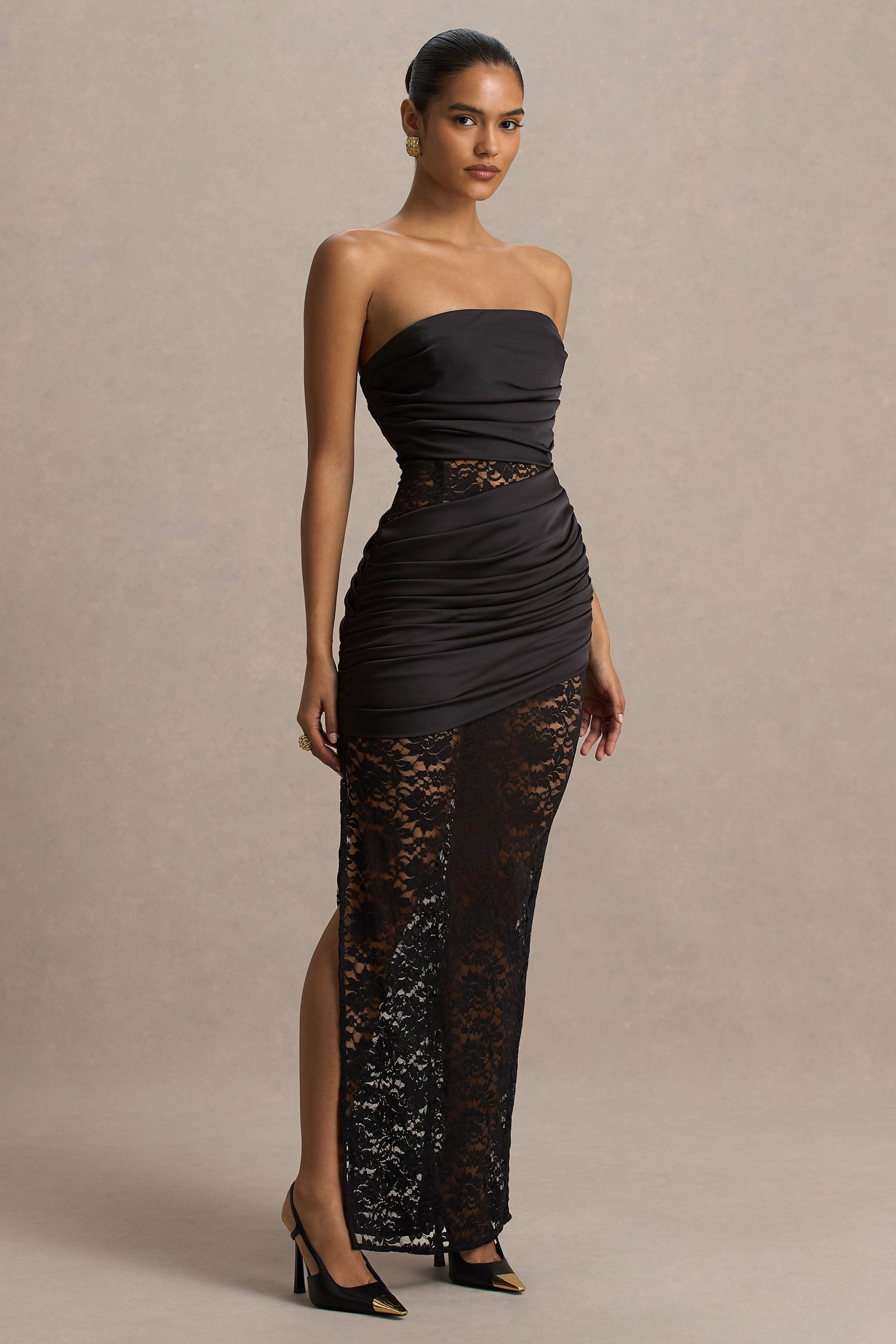 Liora™ | Lace Satin Maxi Dress